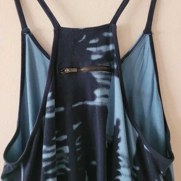 Free People Movement Hot Shot Printed Onesie Jumpsuit Winter Forest Navy Large - Picture 6 of 12